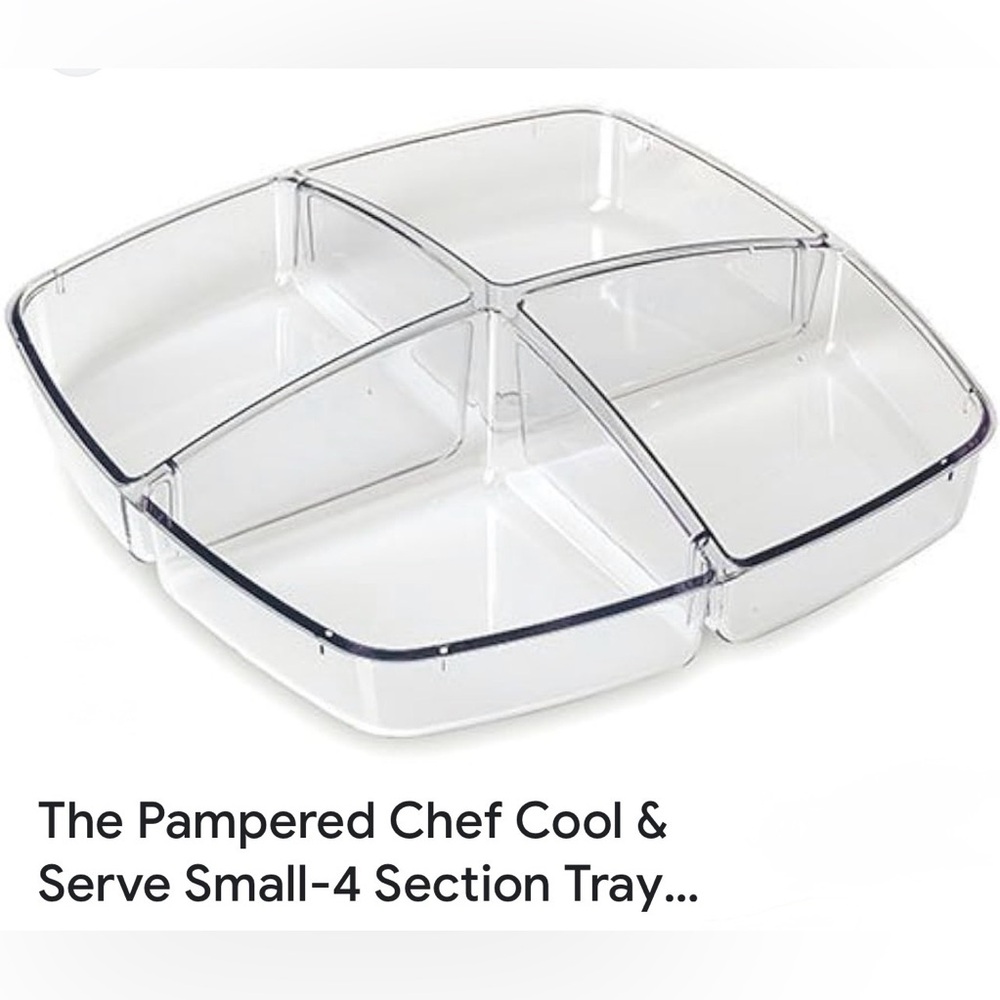 Pampered Chef Cool & Serve -4 Section Tray- Great for Parties or Everyday - New